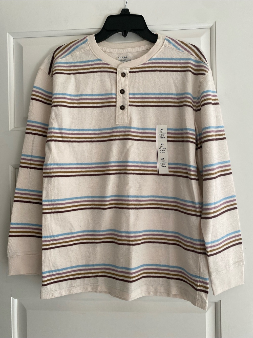Boys Striped Henley Top